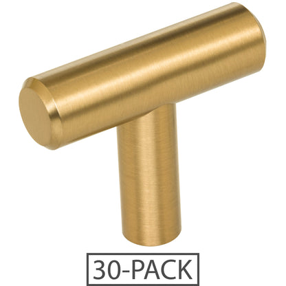 Elements 40-30 Naples 30-Pack of the 40 mm (1-9/16") Overall Length 7/16" Diameter Steel Cabinet Bar Pull "T" Knob with Beveled Ends.