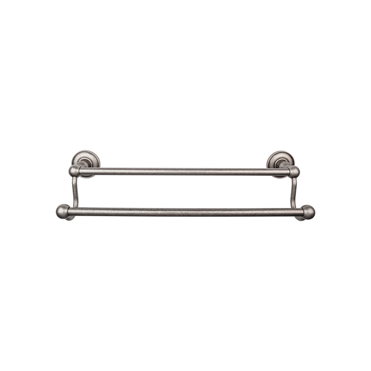 Top Knobs ED9APD Edwardian Bath Towel Bar 24 Inch Double - Plain Bplate Antique Pewter