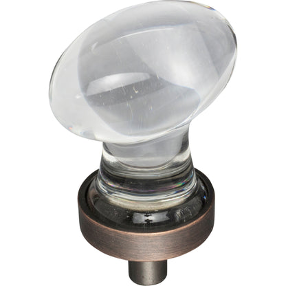 Jeffrey Alexander G110 Harlow 1-1/4" Overall Length  Football Glass Harlow Cabinet Knob