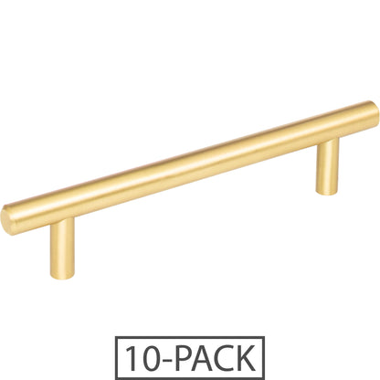 Elements 176-10 Naples 10-Pack of the 176 mm (6-15/16") Overall Length 7/16" Diameter Steel Cabinet Bar Pull with Beveled Ends. Holes are 128 mm center-to-center.