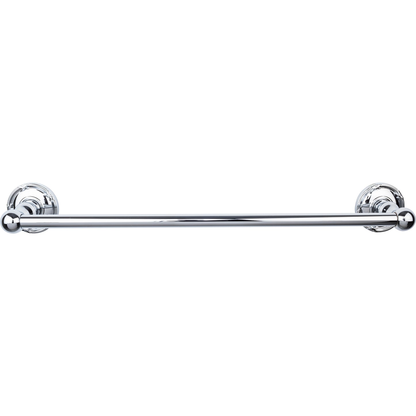 Top Knobs ED6PCE Edwardian Bath Towel Bar 18 Inch Single - Ribbon Bplate Polished Chrome