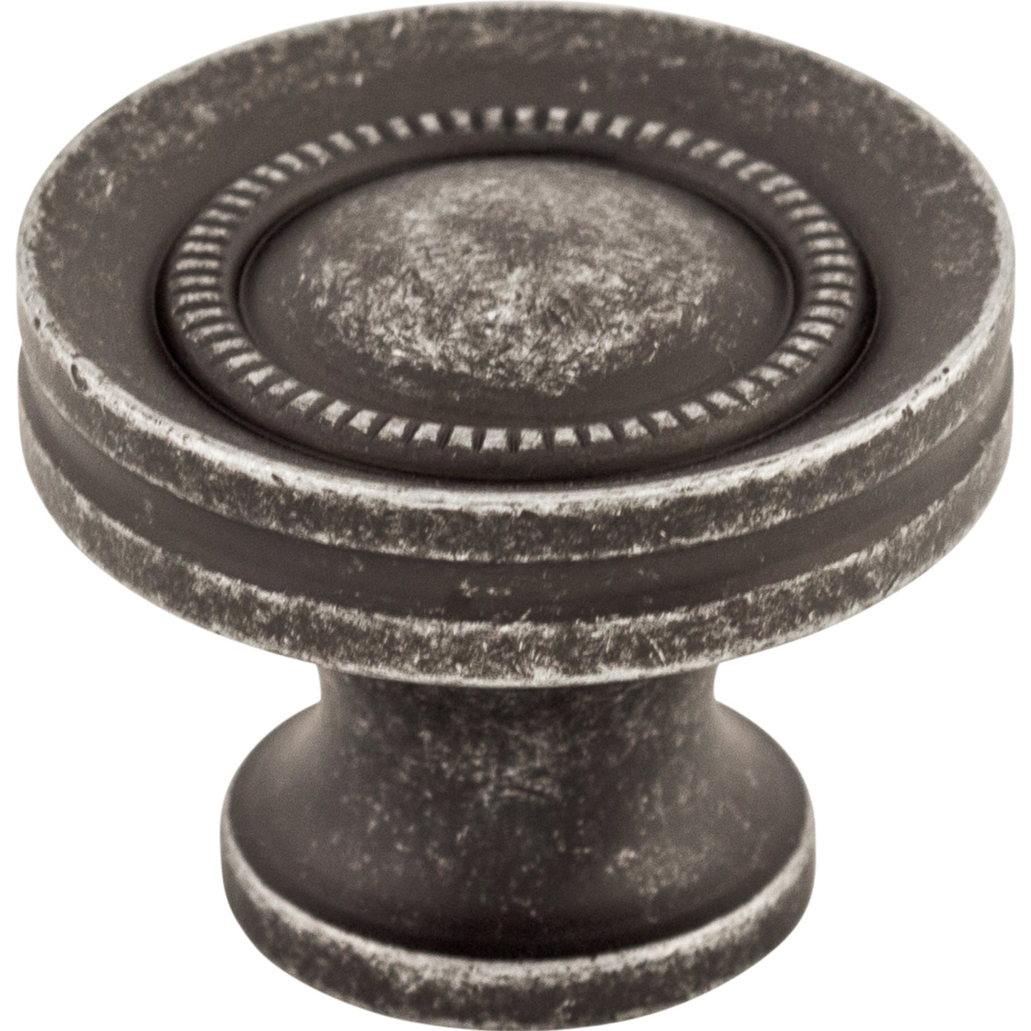 Top Knobs M293 Button Faced Knob 1 1/4 Inch Black Iron