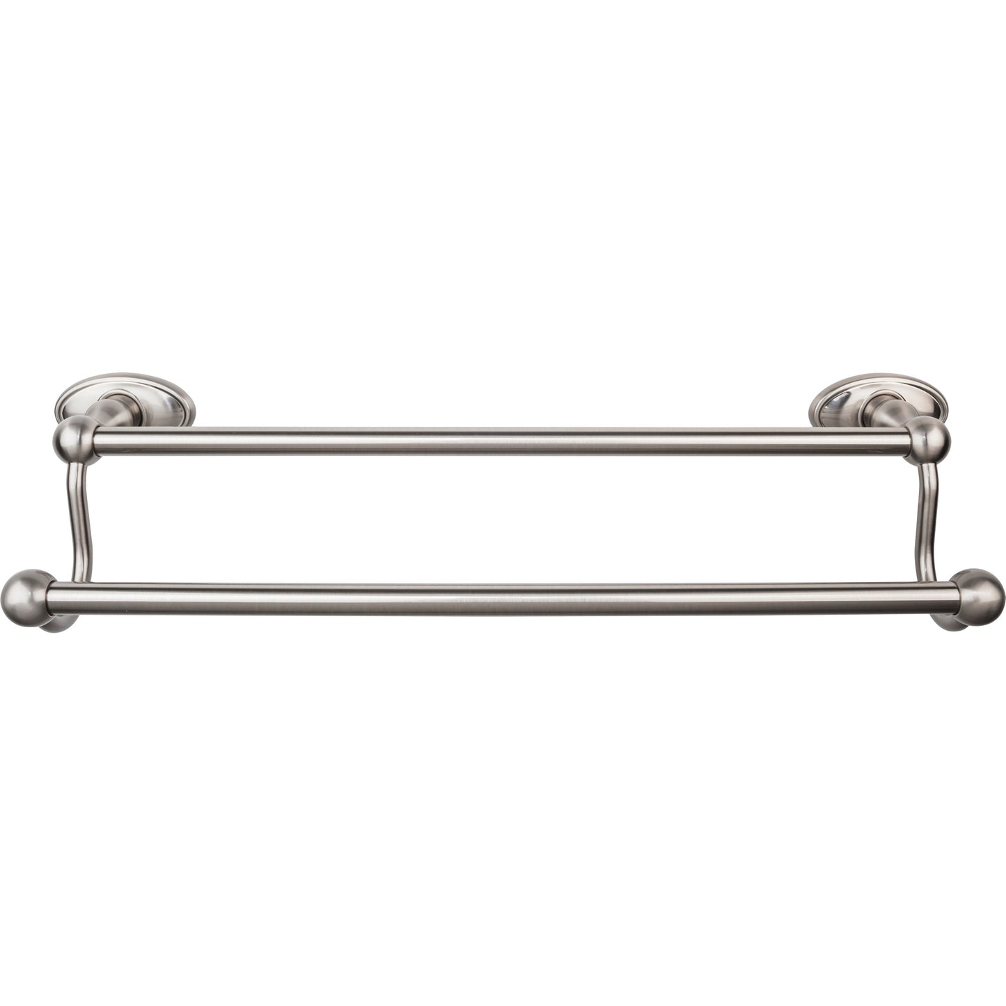 Top Knobs ED7BSNC Edwardian Bath Towel Bar 18 In. Double - Oval Backplate Brushed Satin Nickel