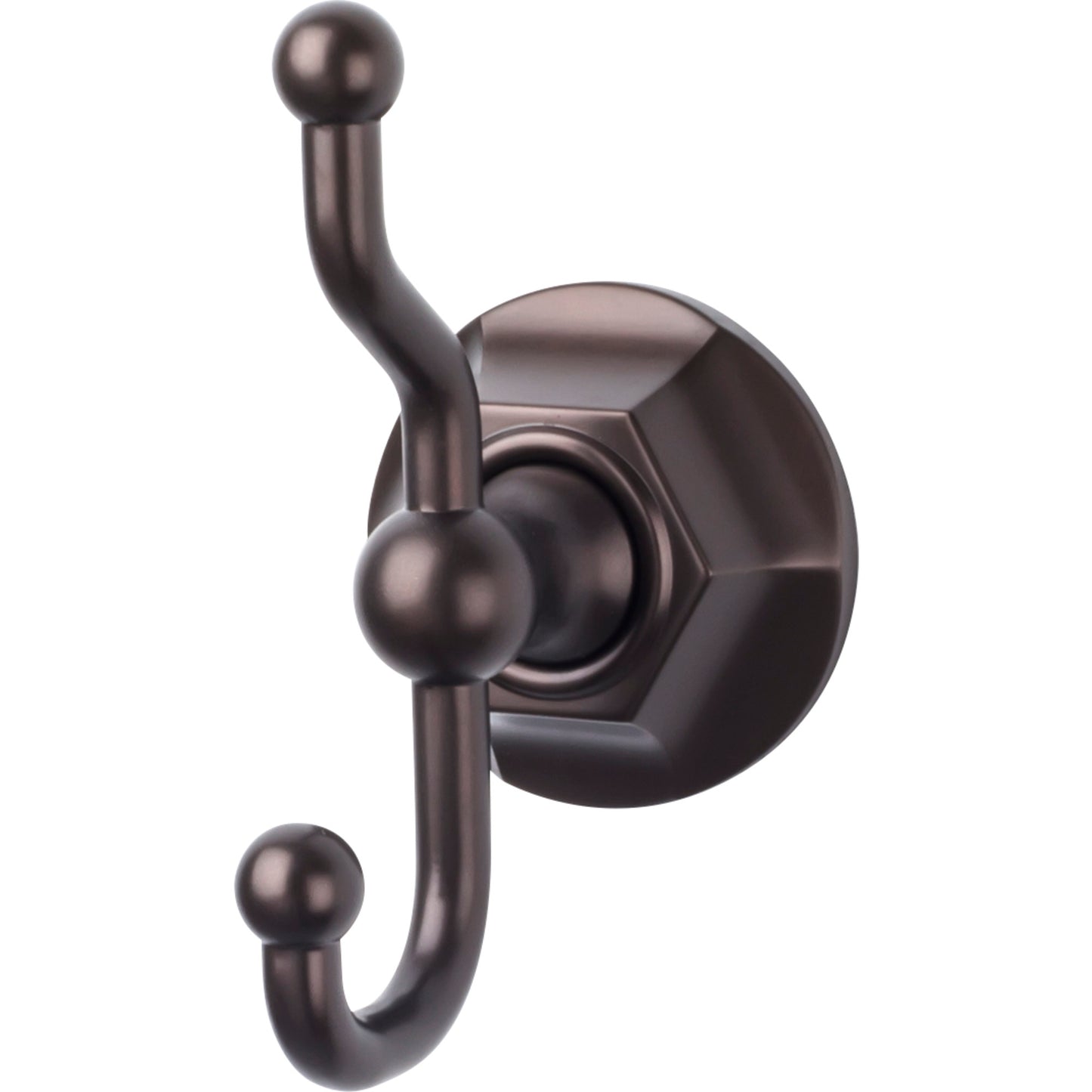 Top Knobs ED2ORBB Edwardian Bath Double Hook Hex Backplate Oil Rubbed Bronze