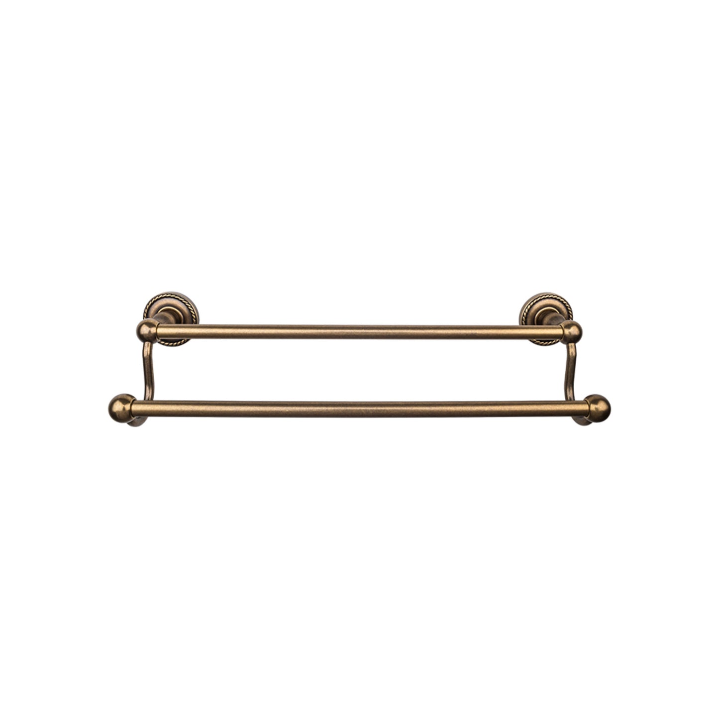 Top Knobs ED9GBZF Edwardian Bath Towel Bar 24 In. Double - Rope Backplate German Bronze