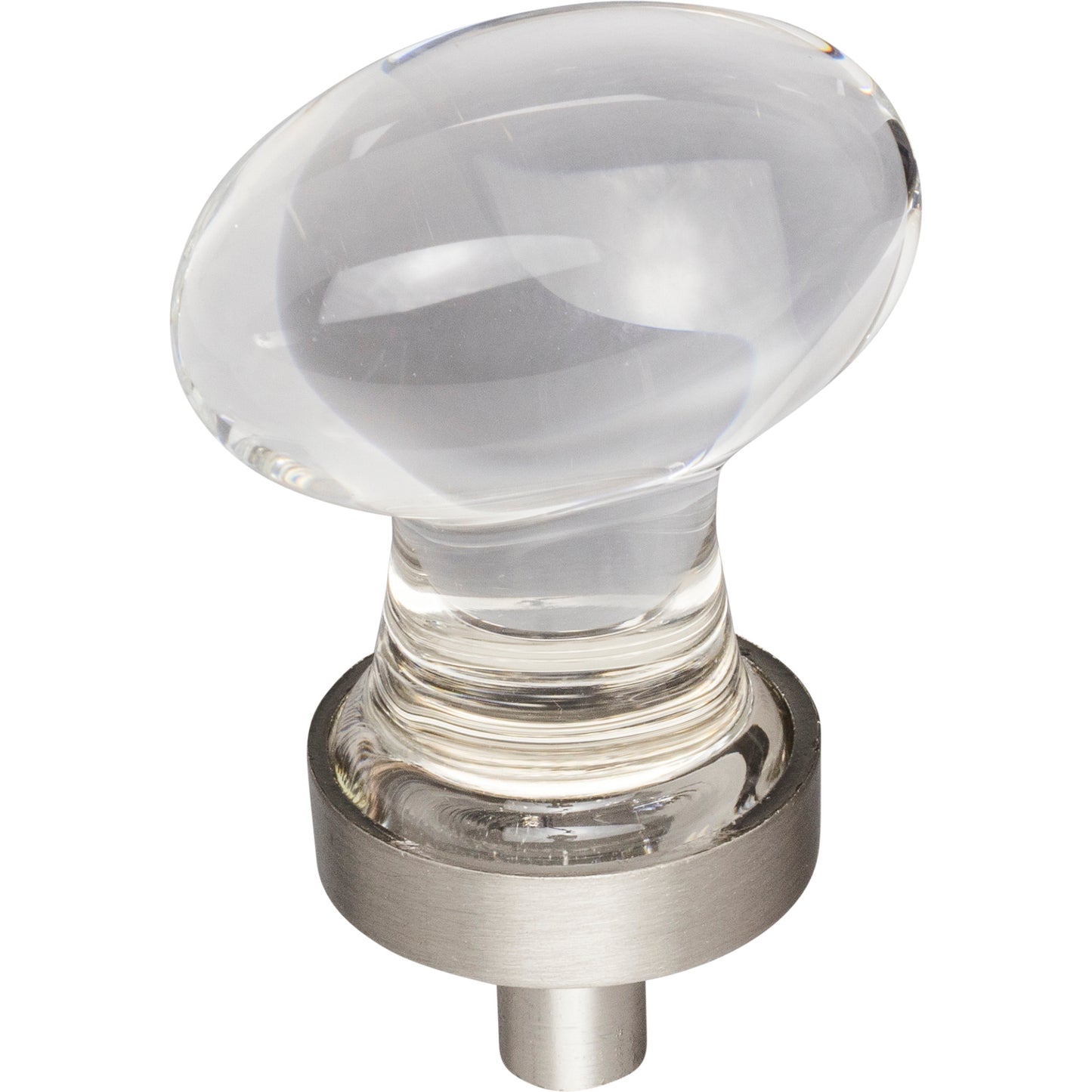 Jeffrey Alexander G110 Harlow 1-1/4" Overall Length  Football Glass Harlow Cabinet Knob