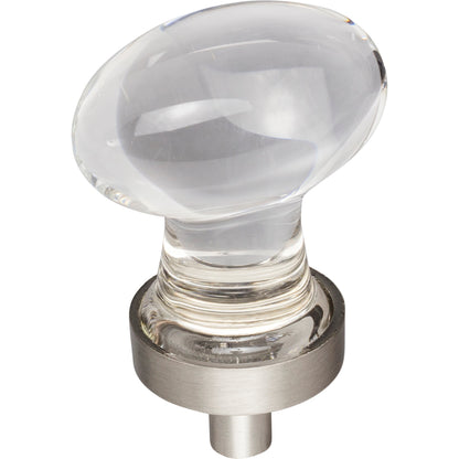 Jeffrey Alexander G110 Harlow 1-1/4" Overall Length  Football Glass Harlow Cabinet Knob
