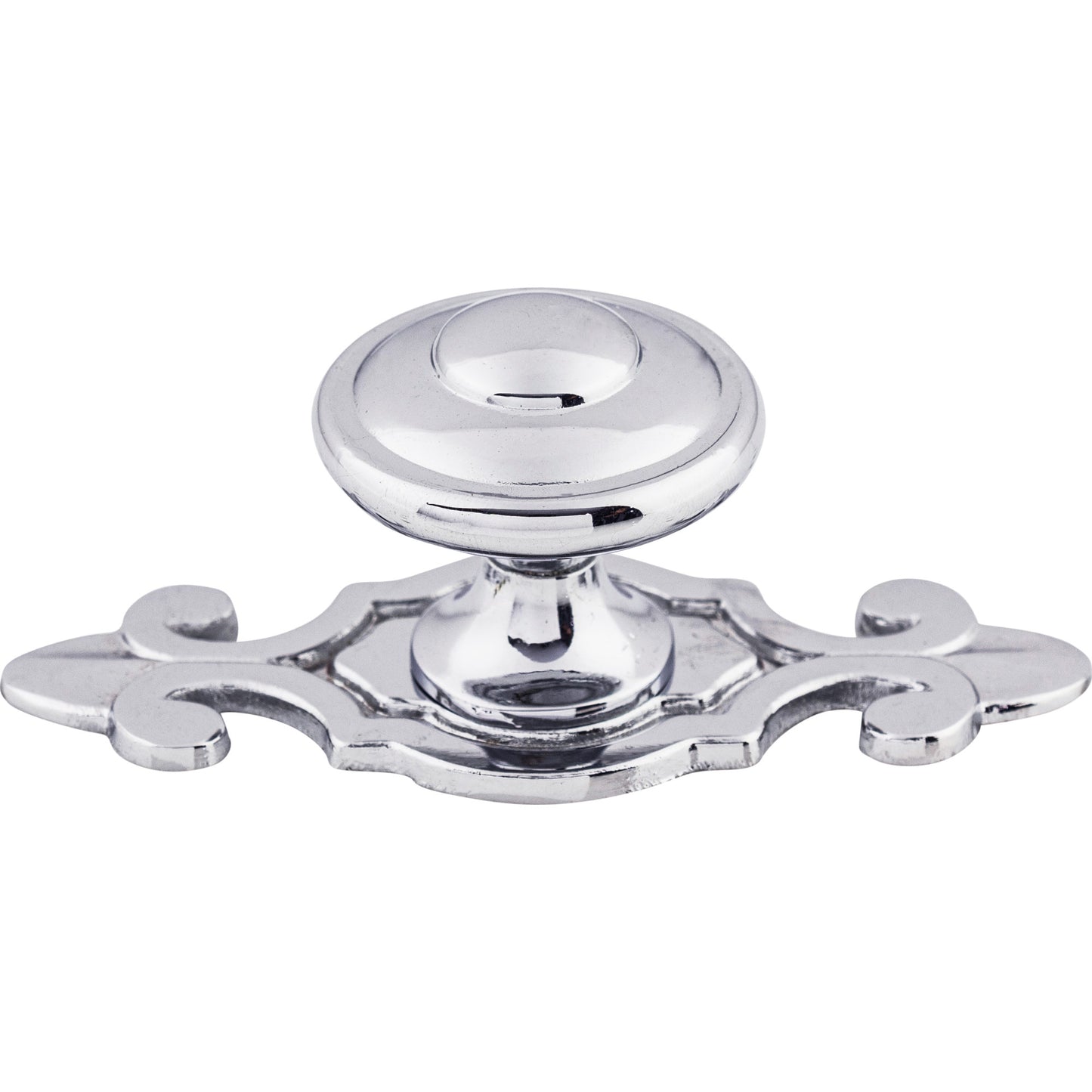 Top Knobs M2134 Canterbury Knob 1 1/4 Inch w/Backplate Polished Chrome