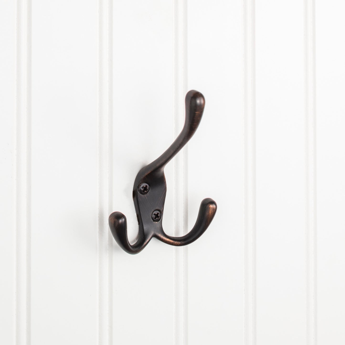 Elements YT40-400 Hooks 4" Triple zinc wall mount coat hook.