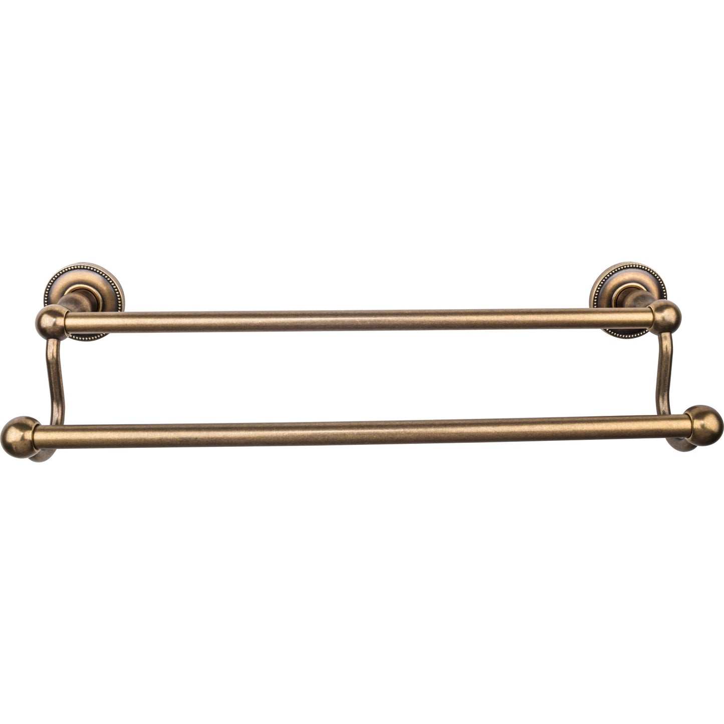 Top Knobs ED7GBZA Edwardian Bath Towel Bar 18 In. Double - Beaded Bplate German Bronze