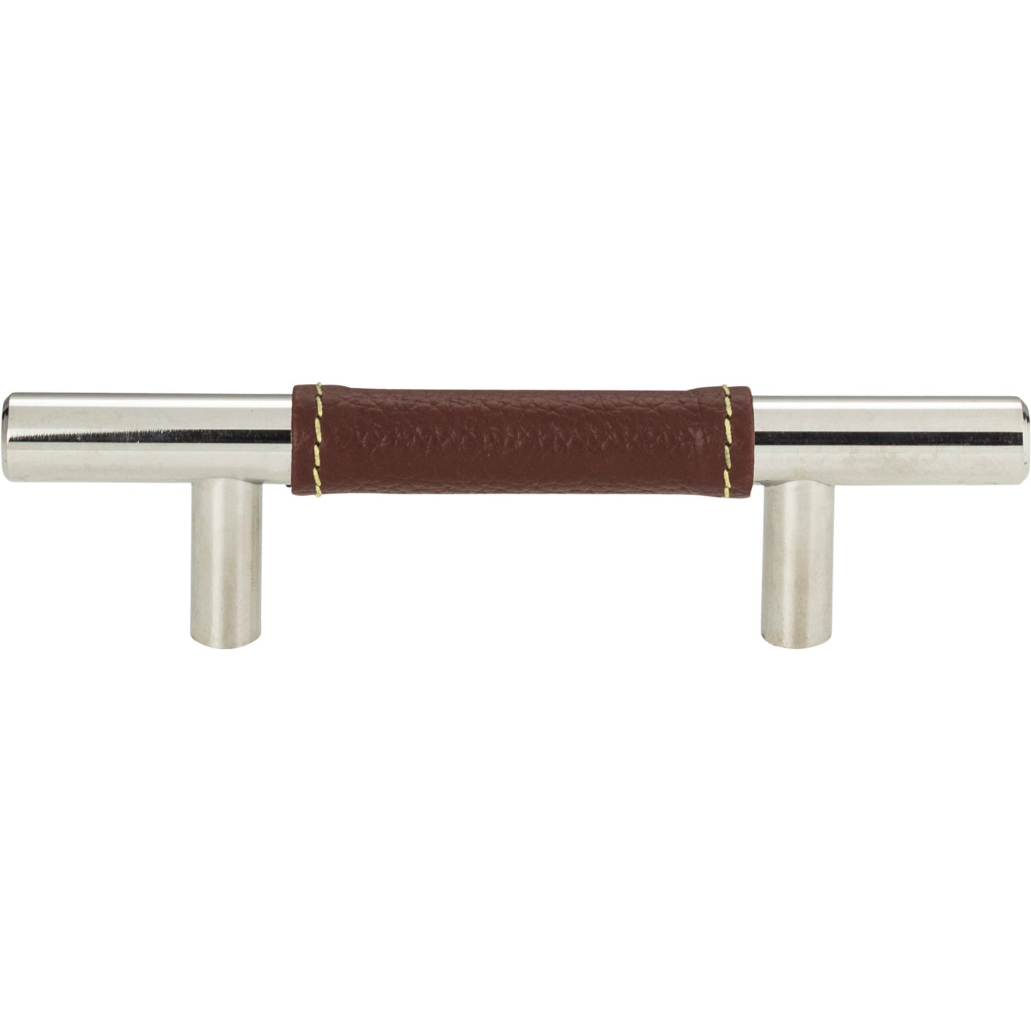 Atlas 280-OW Zanzibar Brown Leather Pull - Chic Cabinet Charm (3-Inch C-C)