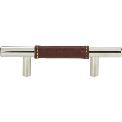 Atlas 280-OW Zanzibar Brown Leather Pull - Chic Cabinet Charm (3-Inch C-C)