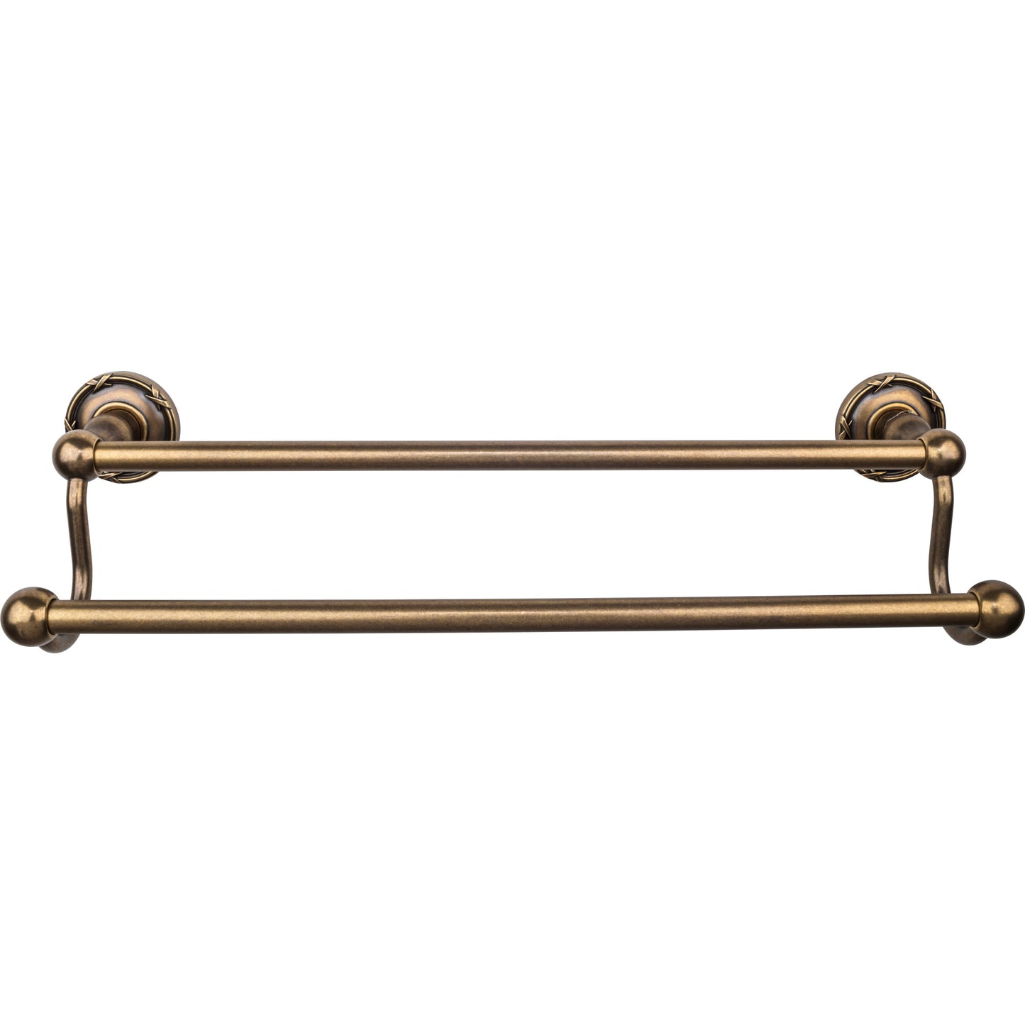 Top Knobs ED7GBZE Edwardian Bath Towel Bar 18 Inch Double - Ribbon Bplate German Bronze