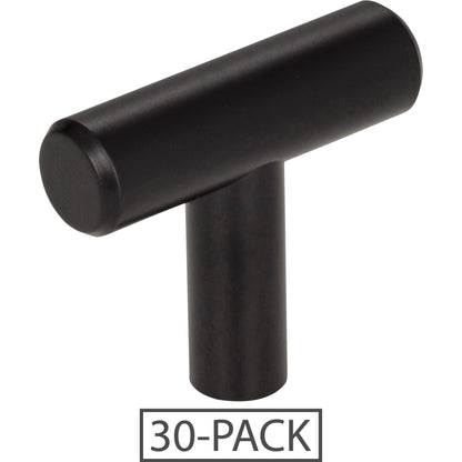 Elements 40-30 Naples 30-Pack of the 40 mm (1-9/16") Overall Length 7/16" Diameter Steel Cabinet Bar Pull "T" Knob with Beveled Ends.