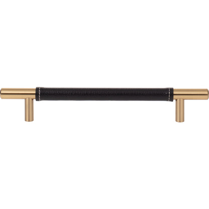 Atlas 281-BL Zanzibar Black Leather Pull 6 5/16 Inch (c-c)