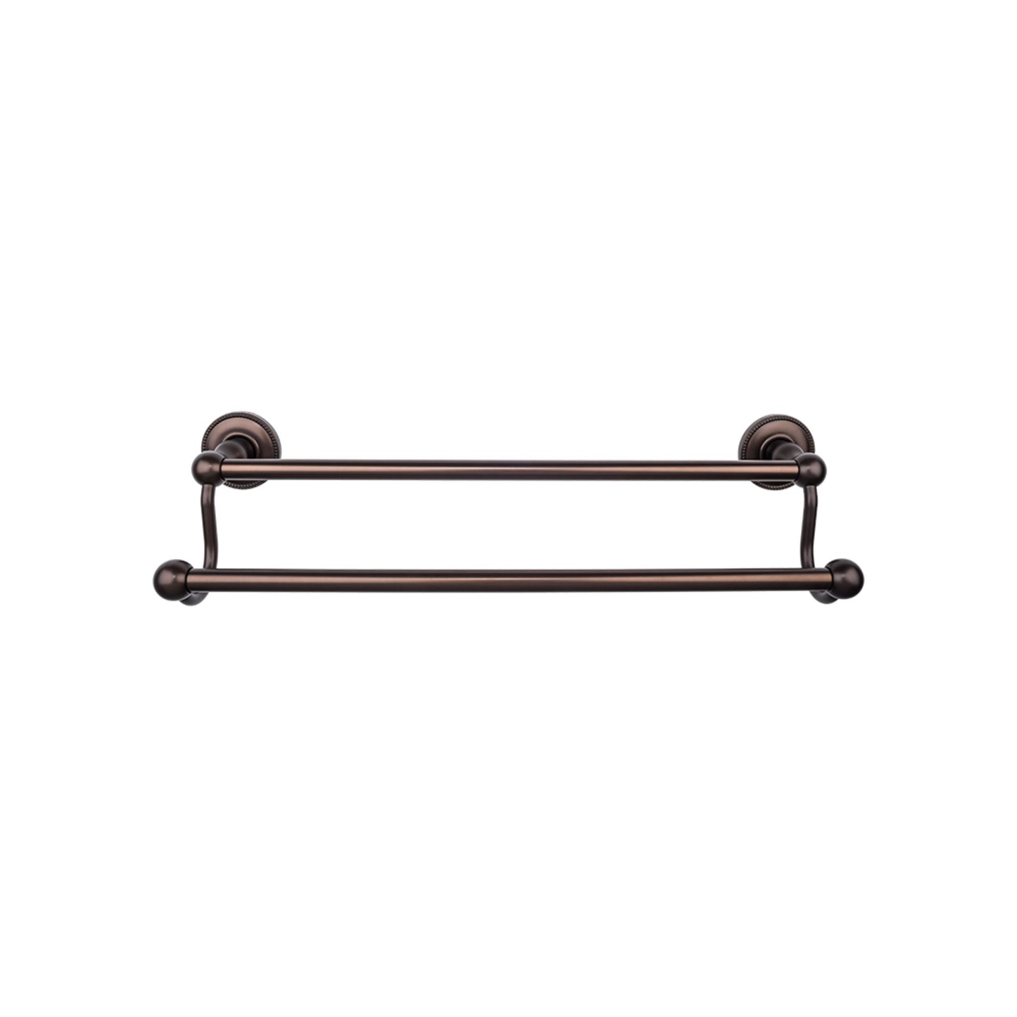 Top Knobs ED9ORBA Edwardian Bath Towel Bar 24 In. Double - Beaded Bplate Oil Rubbed Bronze
