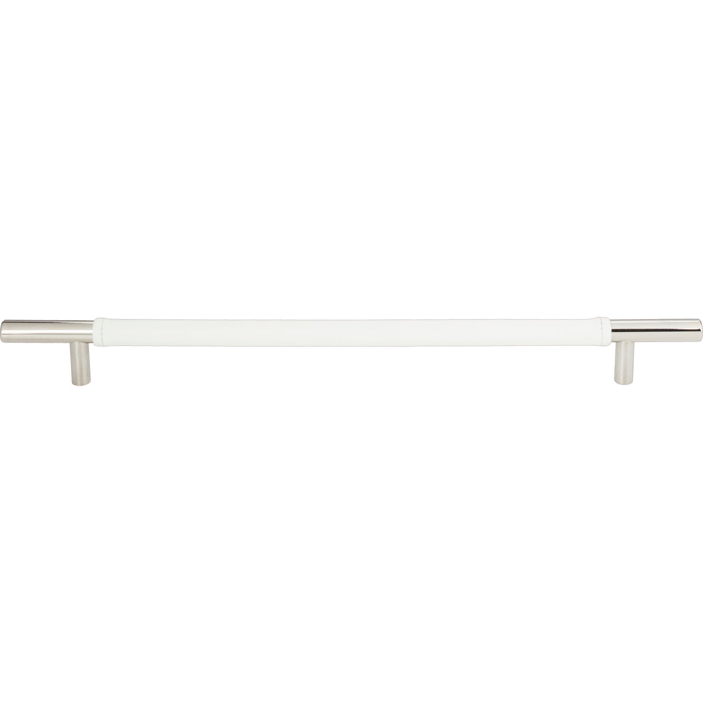 Zanzibar White Leather Pull - Sleek 11 5/16 Inch Cabinet Handle (Atlas 282-WT)