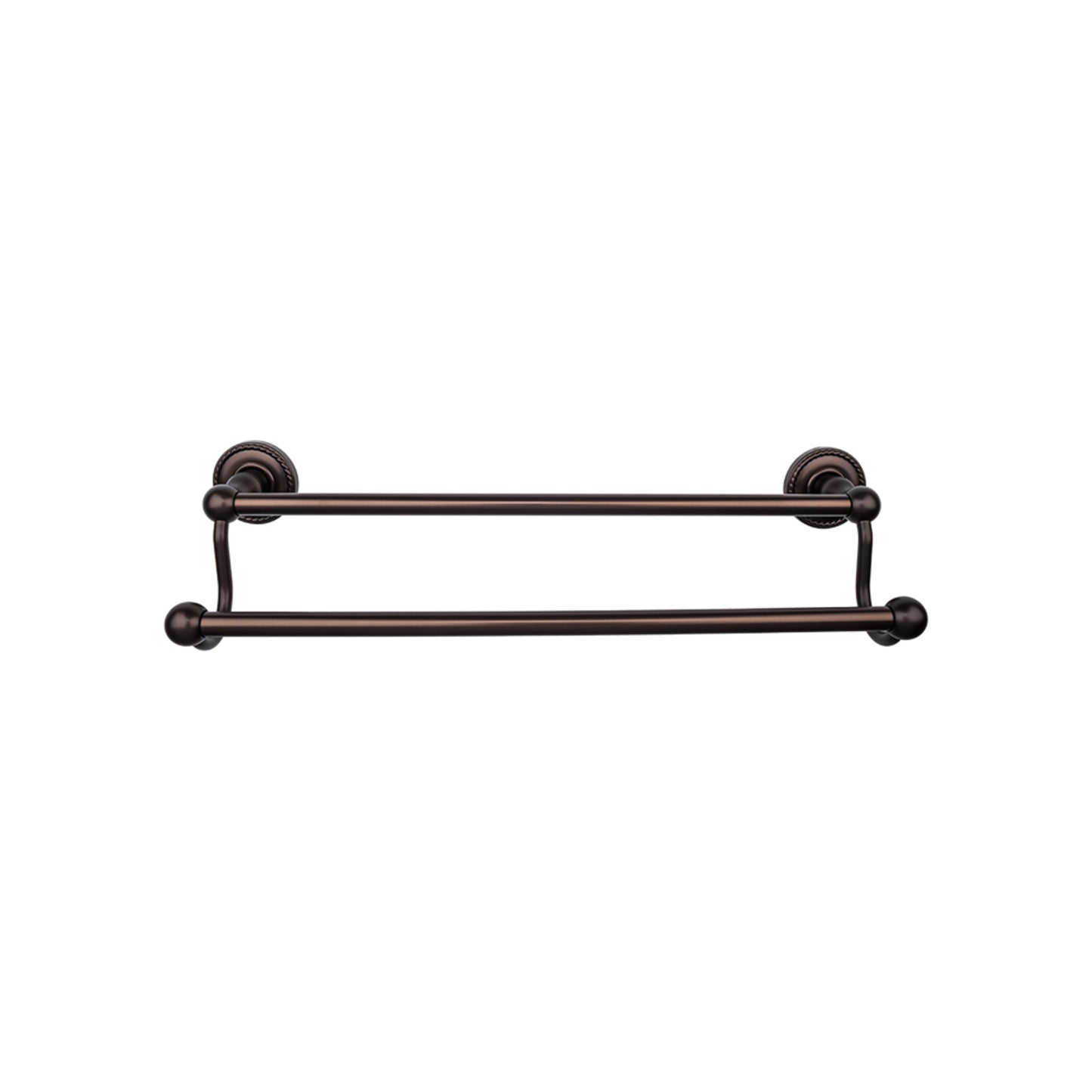 Top Knobs ED9ORBF Edwardian Bath Towel Bar 24 In. Double - Rope Backplate Oil Rubbed Bronze