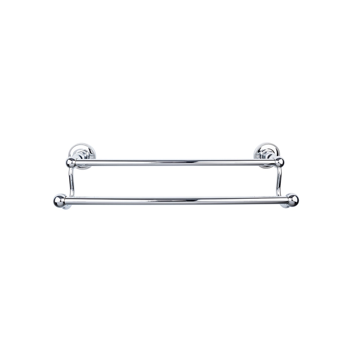 Top Knobs ED9PCA Edwardian Bath Towel Bar 24 In. Double - Beaded Bplate Polished Chrome