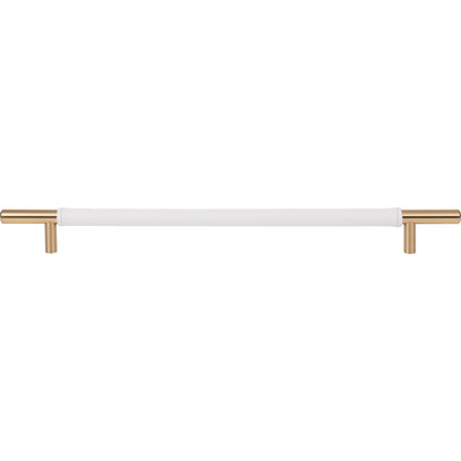 Zanzibar White Leather Pull - Sleek 11 5/16 Inch Cabinet Handle (Atlas 282-WT)