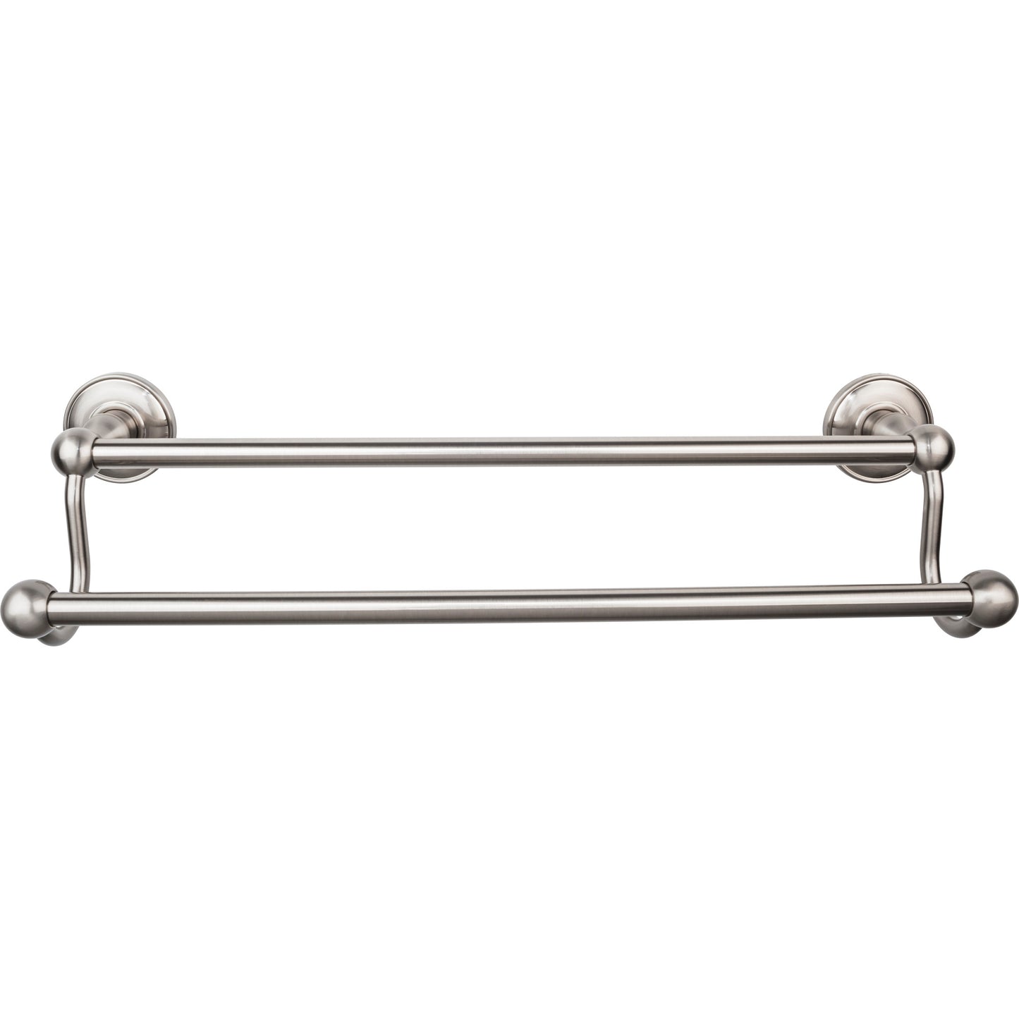 Top Knobs ED7BSND Edwardian Bath Towel Bar 18 Inch Double - Plain Bplate Brushed Satin Nickel