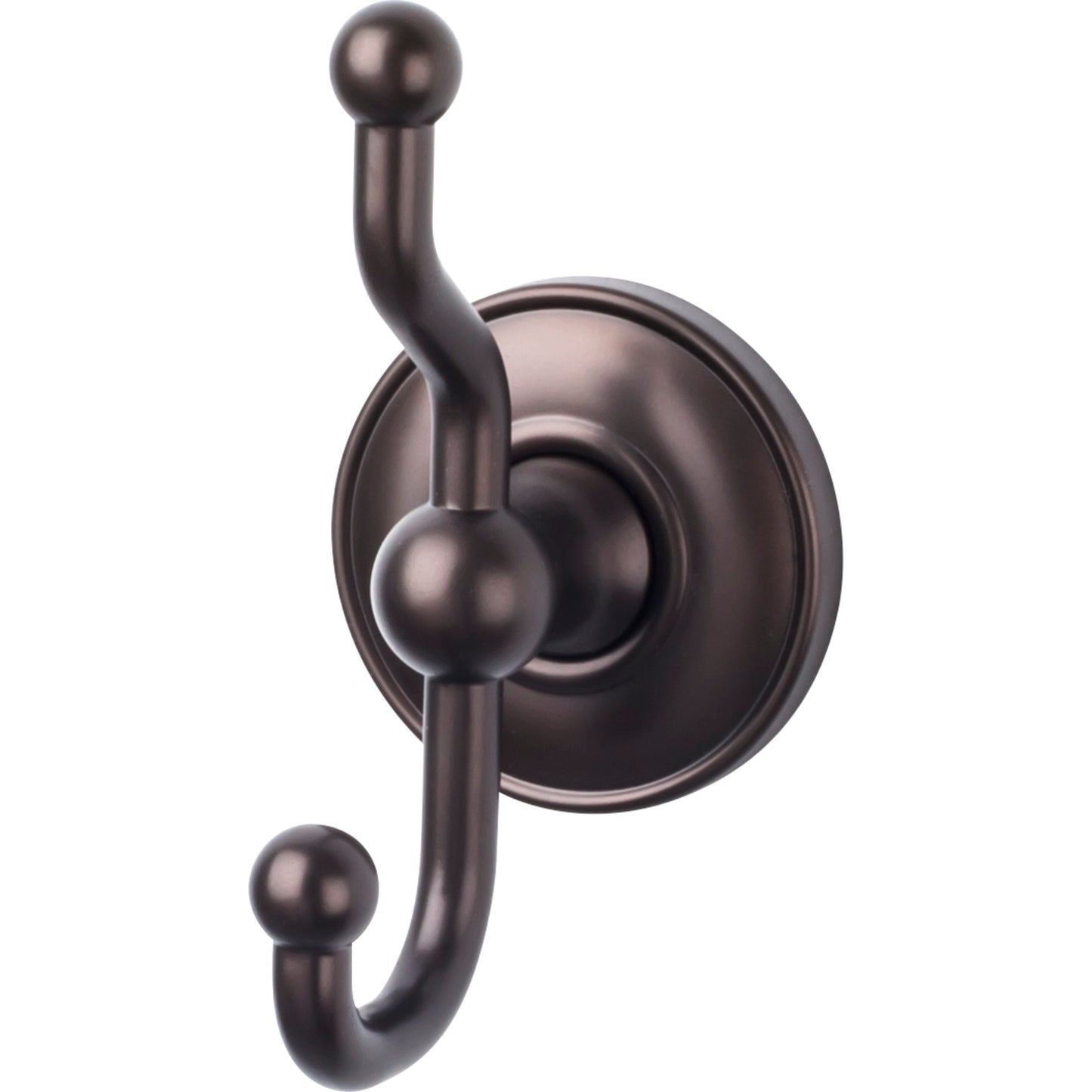 Top Knobs ED2ORBD Edwardian Bath Double Hook Plain Backplate Oil Rubbed Bronze