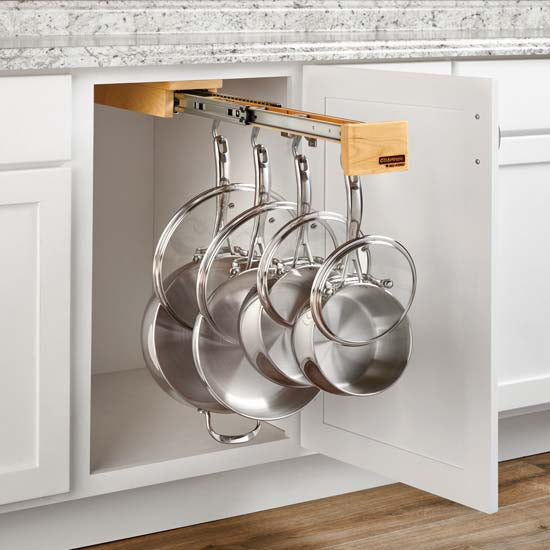 Rev-A-Shelf Glideware - Pull-Out Cabinet Organizer With Adjustable Hooks Maple Finish GLD-W22-SC-7 As-Is*