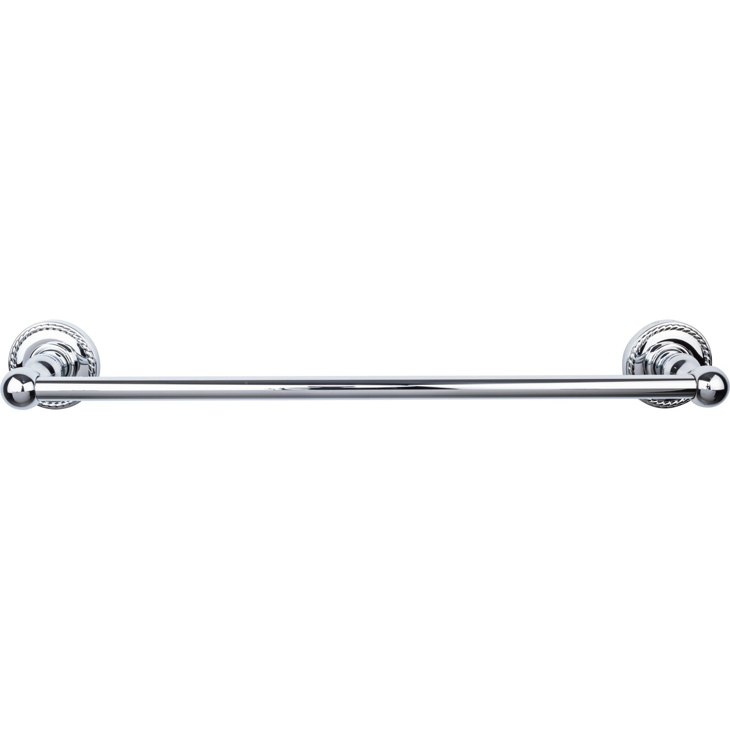 Top Knobs ED6PCF Edwardian Bath Towel Bar 18 In. Single - Rope Backplate Polished Chrome