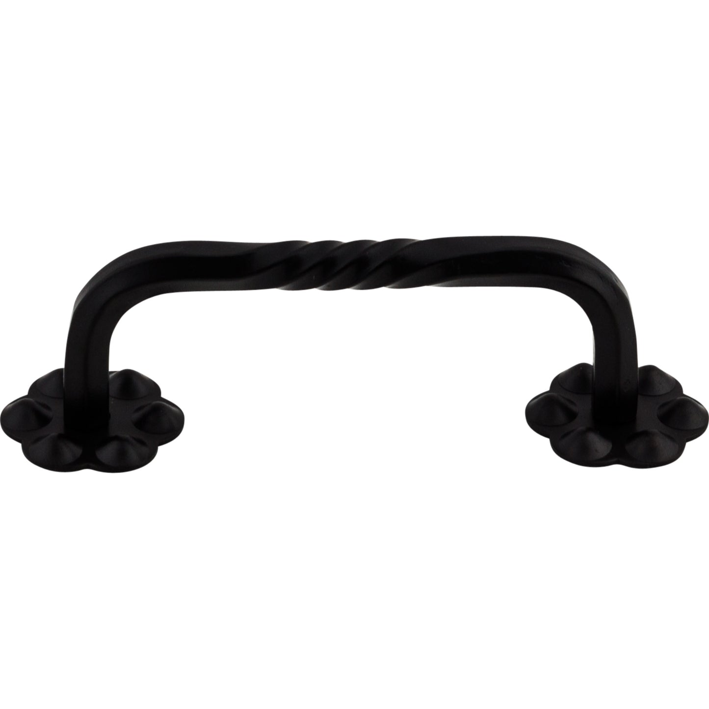 Top Knobs M647 Thin Twist D Pull 3 5/32 Inch (c-c) w/Backplate Patina Black
