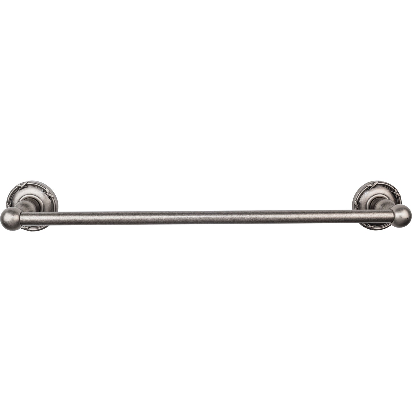 Top Knobs ED6APE Edwardian Bath Towel Bar 18 Inch Single - Ribbon Bplate Antique Pewter