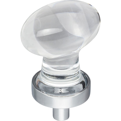 Jeffrey Alexander G110 Harlow 1-1/4" Overall Length  Football Glass Harlow Cabinet Knob