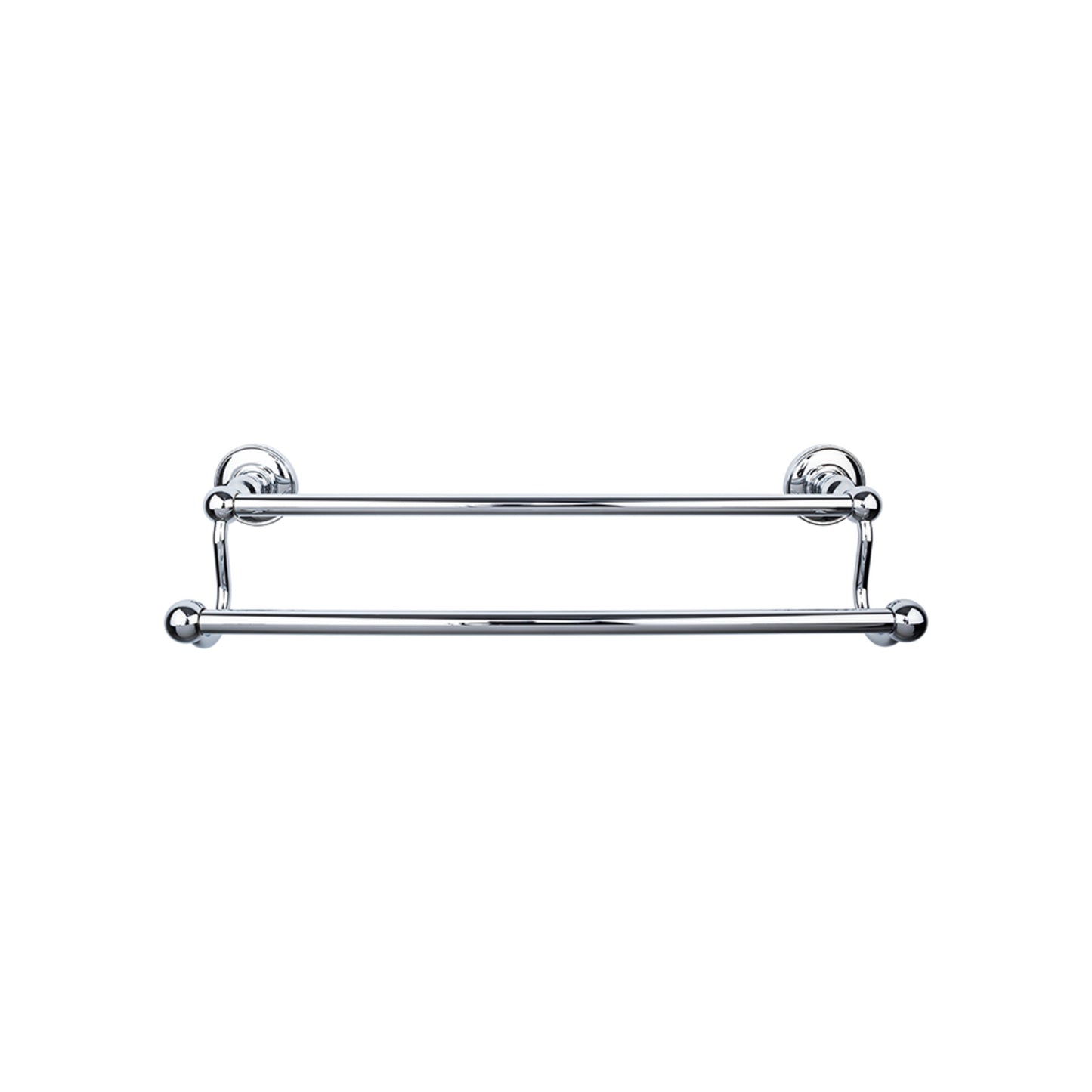 Top Knobs ED9PCD Edwardian Bath Towel Bar 24 Inch Double - Plain Bplate Polished Chrome