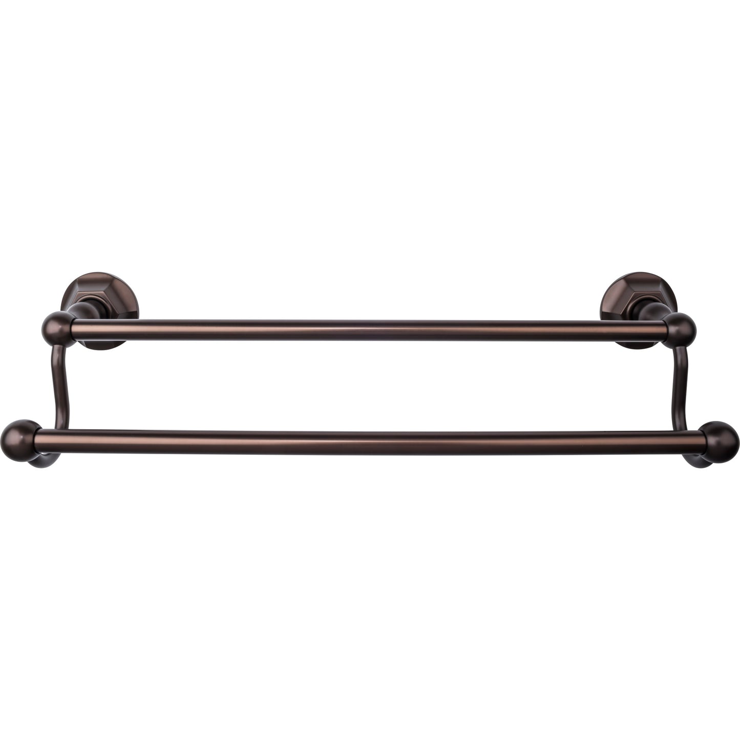 Top Knobs ED7ORBB Edwardian Bath Towel Bar 18 Inch Double - Hex Backplate Oil Rubbed Bronze