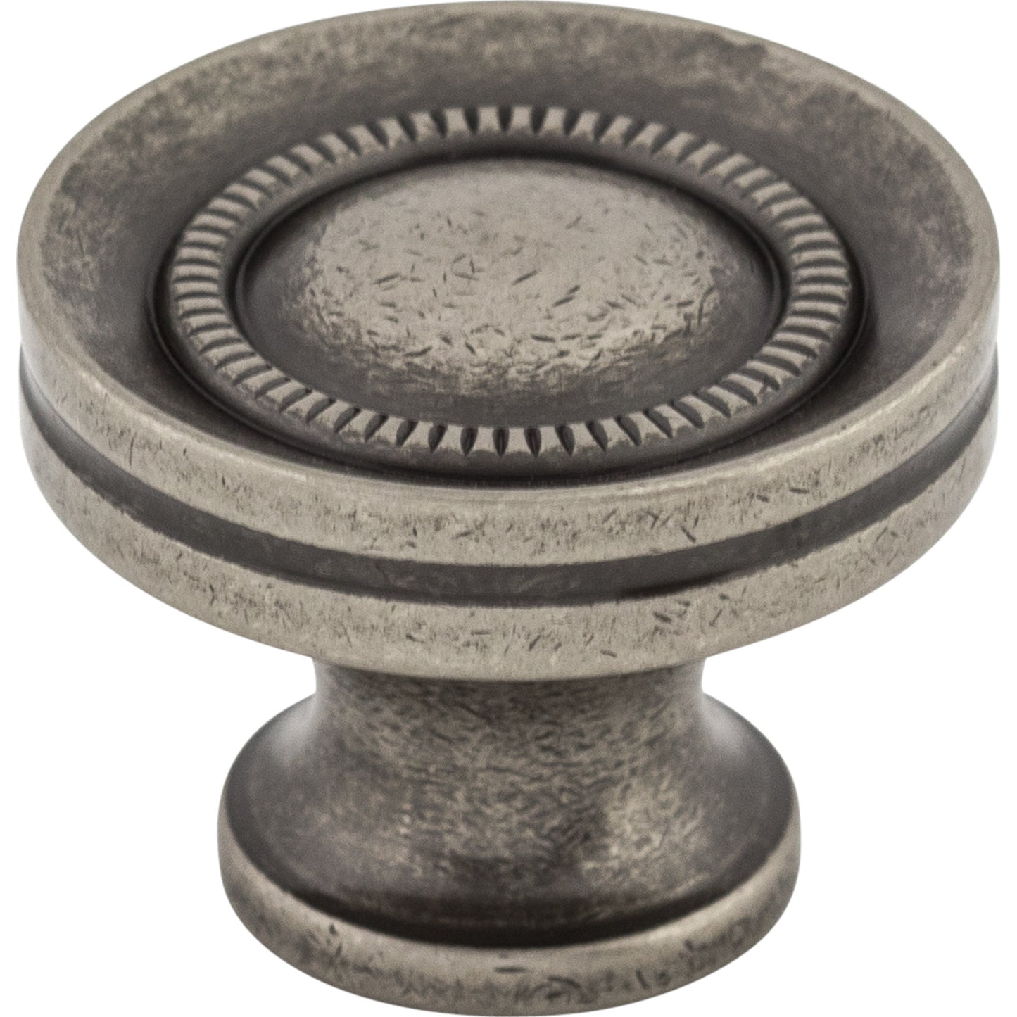 Top Knobs M294 Button Faced Knob 1 1/4 Inch Pewter Antique