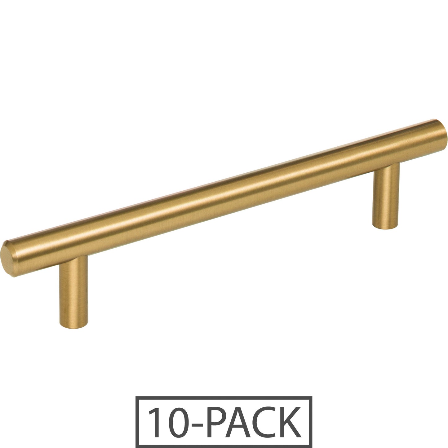 Elements 176-10 Naples 10-Pack of the 176 mm (6-15/16") Overall Length 7/16" Diameter Steel Cabinet Bar Pull with Beveled Ends. Holes are 128 mm center-to-center.