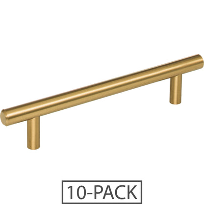 Elements 176-10 Naples 10-Pack of the 176 mm (6-15/16") Overall Length 7/16" Diameter Steel Cabinet Bar Pull with Beveled Ends. Holes are 128 mm center-to-center.