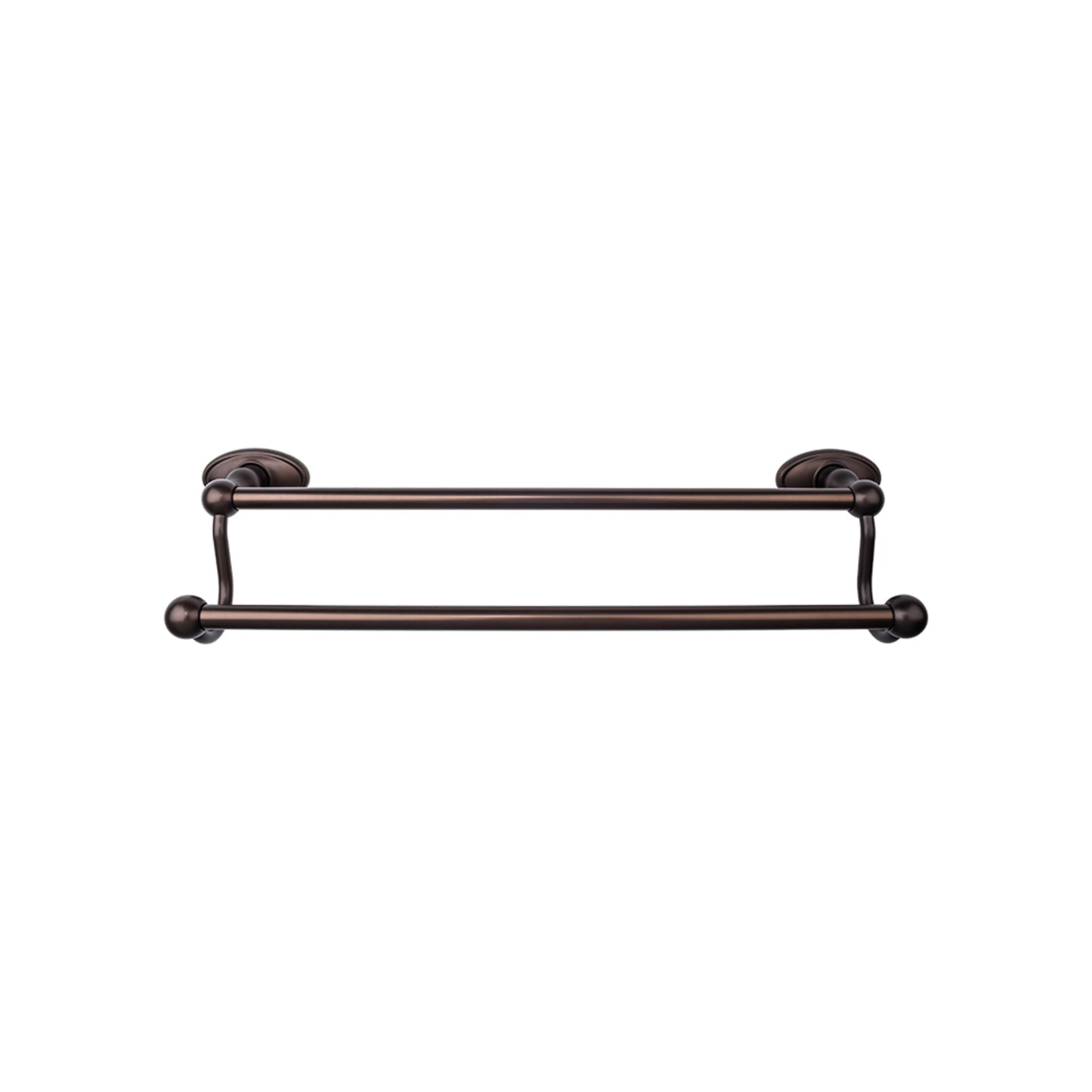 Top Knobs ED11ORBC Edwardian Bath Towel Bar 30 In. Double - Oval Backplate Oil Rubbed Bronze