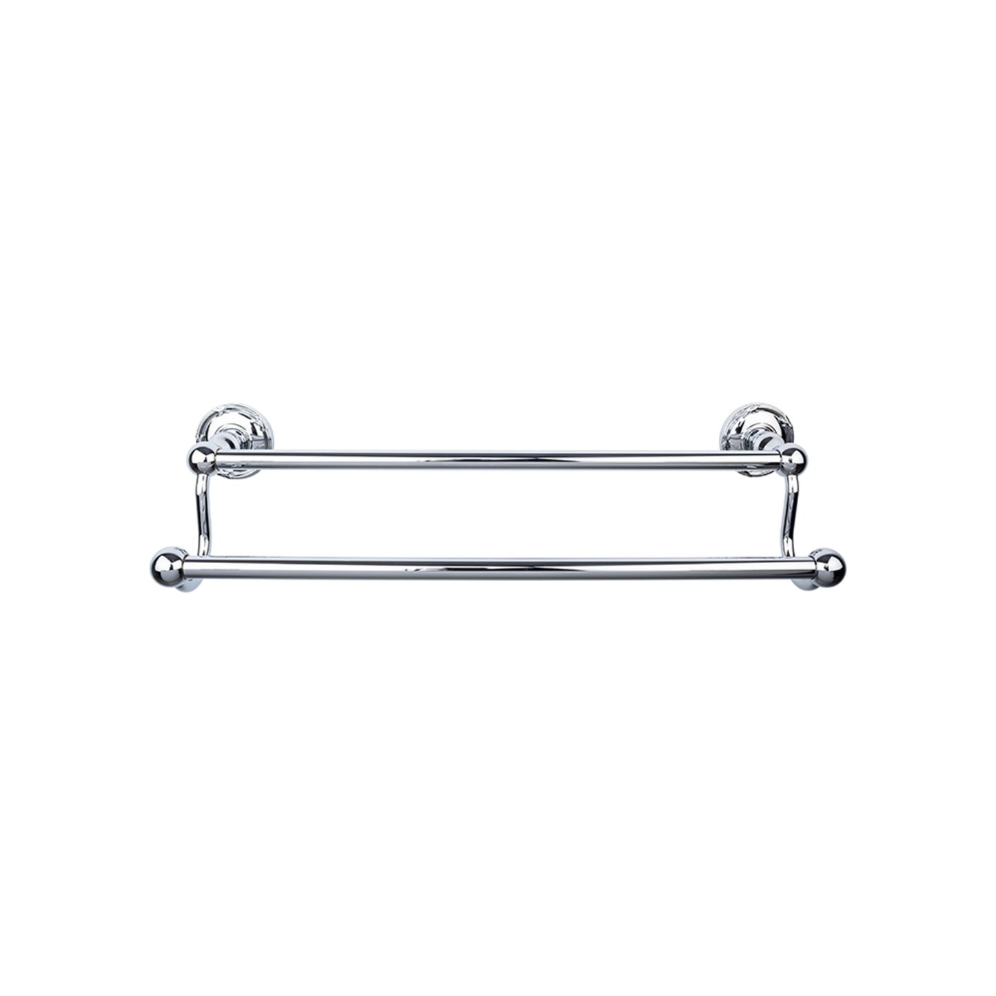 Top Knobs ED9PCE Edwardian Bath Towel Bar 24 Inch Double - Ribbon Bplate Polished Chrome