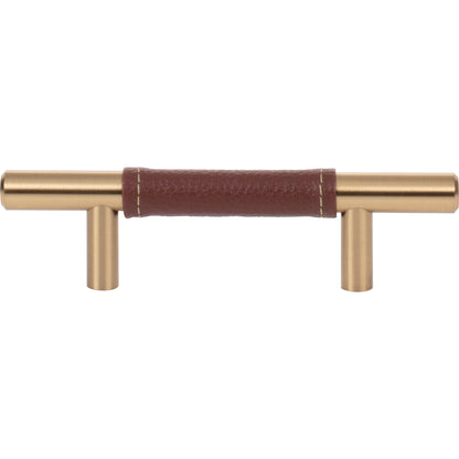 Atlas 280-OW Zanzibar Brown Leather Pull - Chic Cabinet Charm (3-Inch C-C)