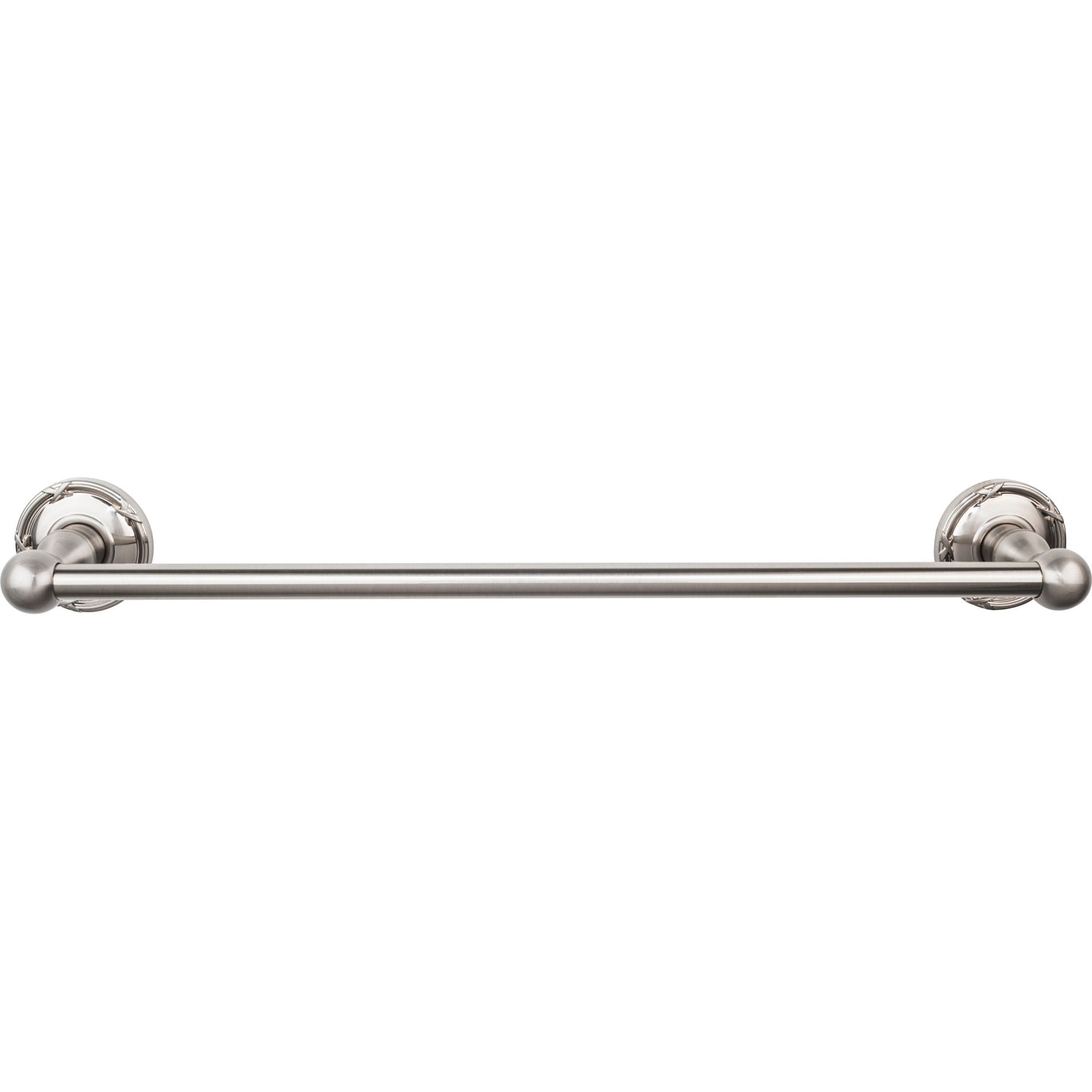 Top Knobs ED6BSNE Edwardian Bath Towel Bar 18 Inch Single - Ribbon Bplate Brushed Satin Nickel