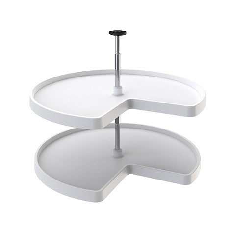 Rev-A-Shelf 32 in White Polymer Kidney Lazy Susans 2-Shelf- 3472-32-11-52