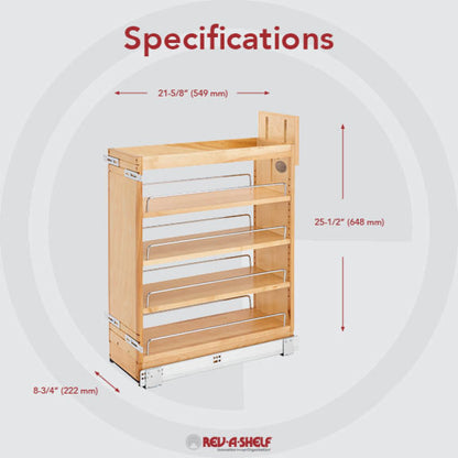 Rev-A-Shelf 8 in Base Cabinet Organizer Soft-Close 448-BCSC-8C