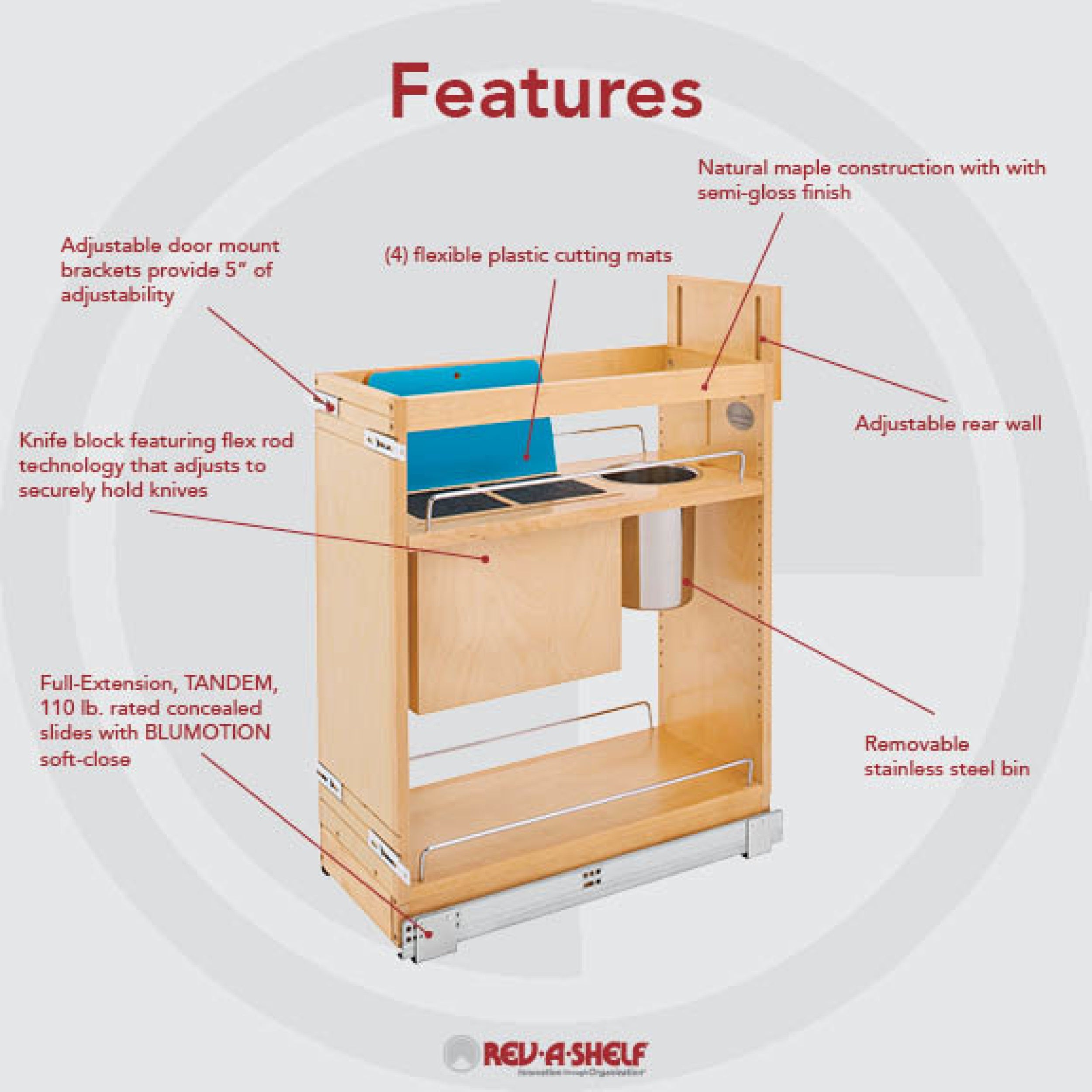 Richelieu 447BCSC5C Pull-Out Base Cabinet Organizer