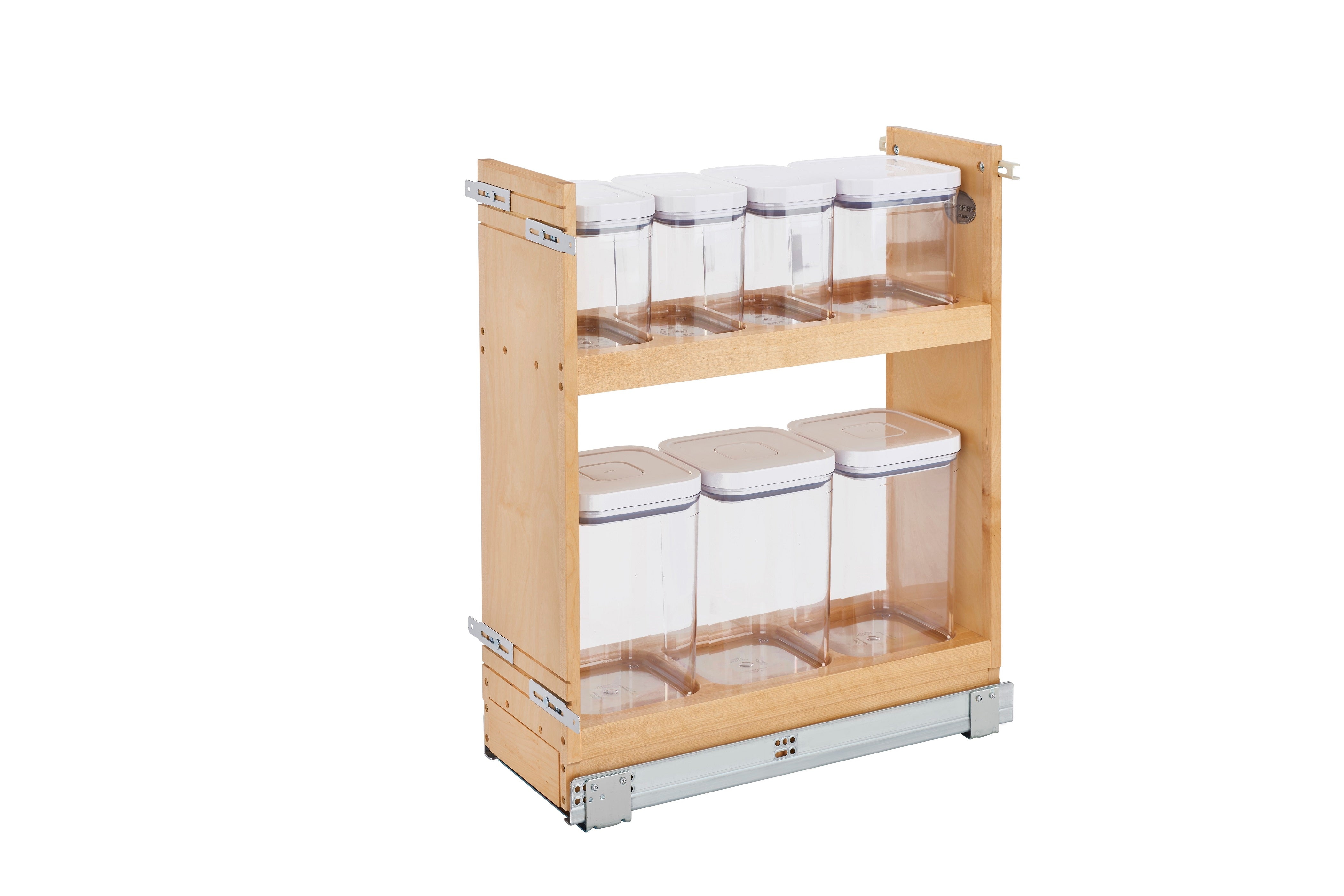 Rev-A-Shelf 8 in Base Cabinet Organizer w/ OXO Containers w/Soft-Close 448OXO-BCSC-8C