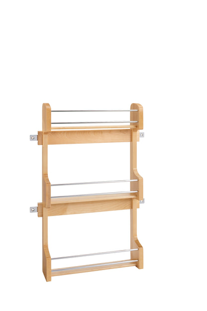 Rev-A-Shelf 18 in Cabinet Door mount Wood 3-Shelf Spice Rack 4SR-18