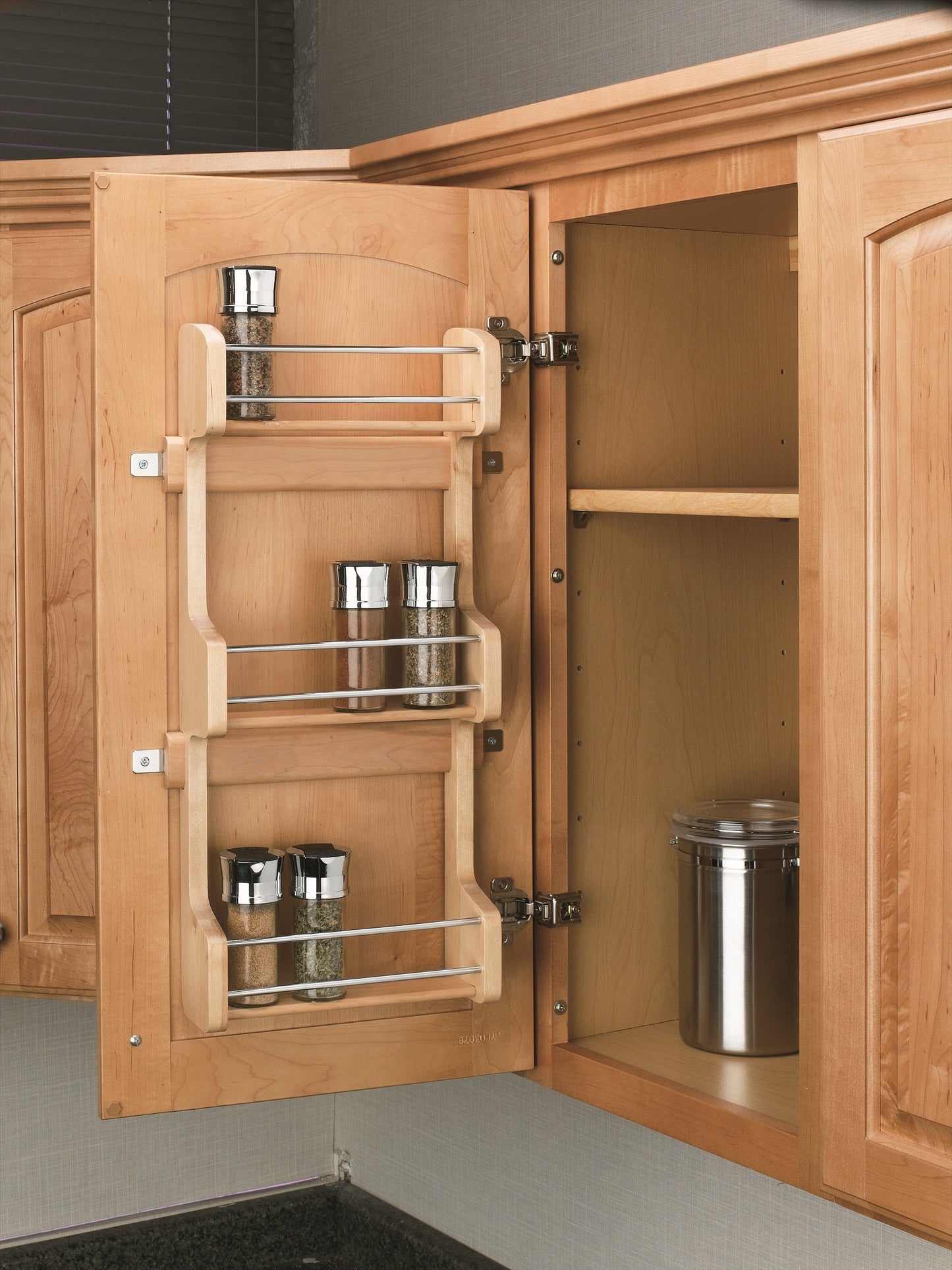 Rev-a-Shelf 15 in Cabinet Door mount Wood 3-Shelf Spice Rack 4SR-15