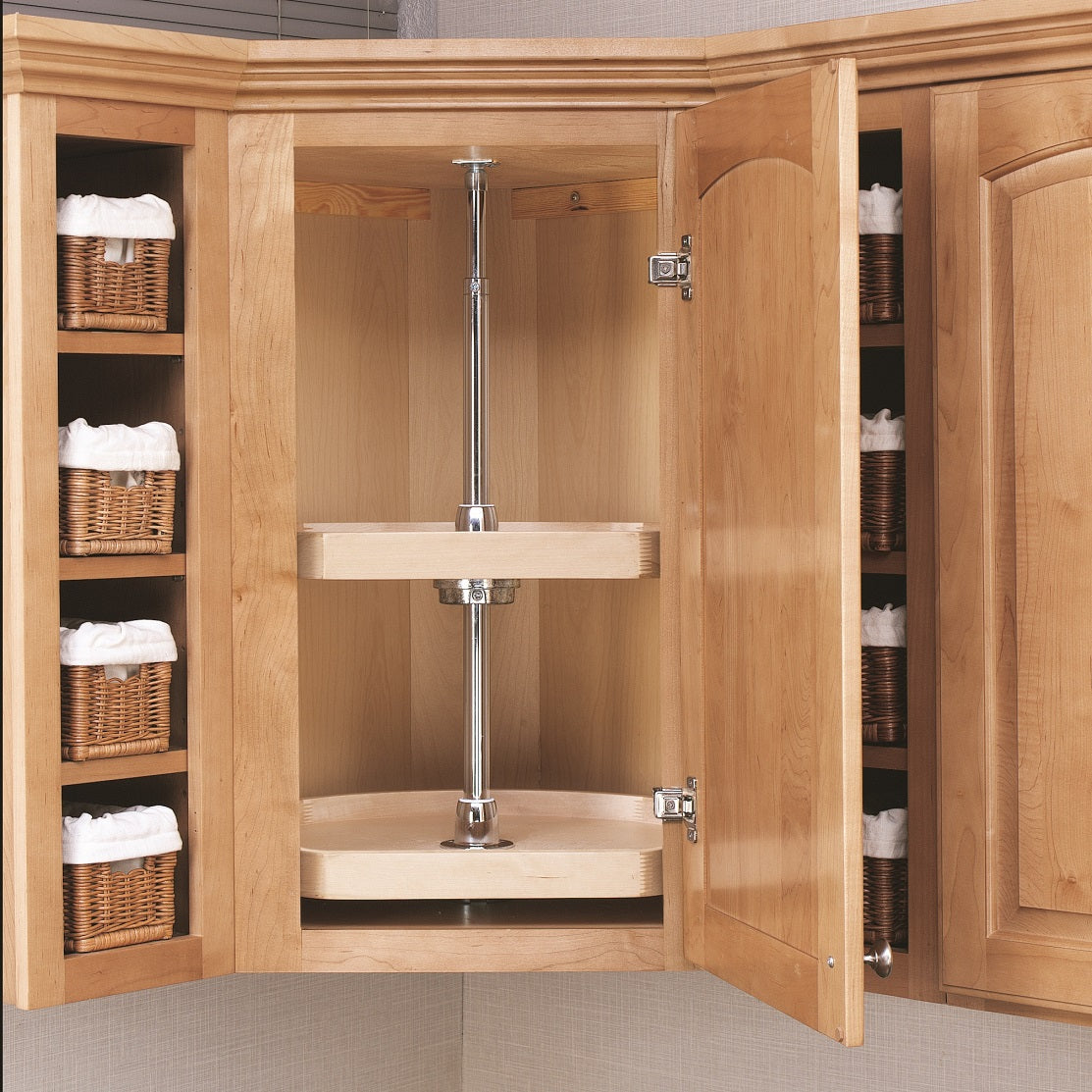 Rev-A-Shelf 20" Wood D Shape 2 Tray Set w/HDW 4WLS272-20-52