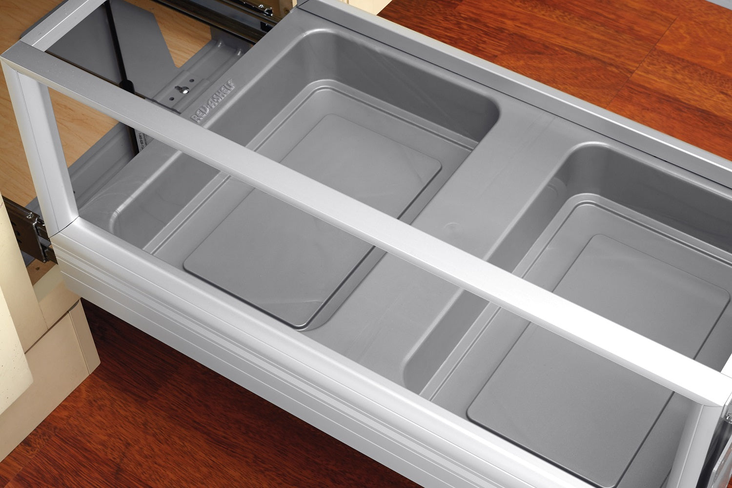 Rev-A-Shelf Double 50 Quart Pull-Out Waste Container w/Rev-A-Motion 5149-2150DM-217