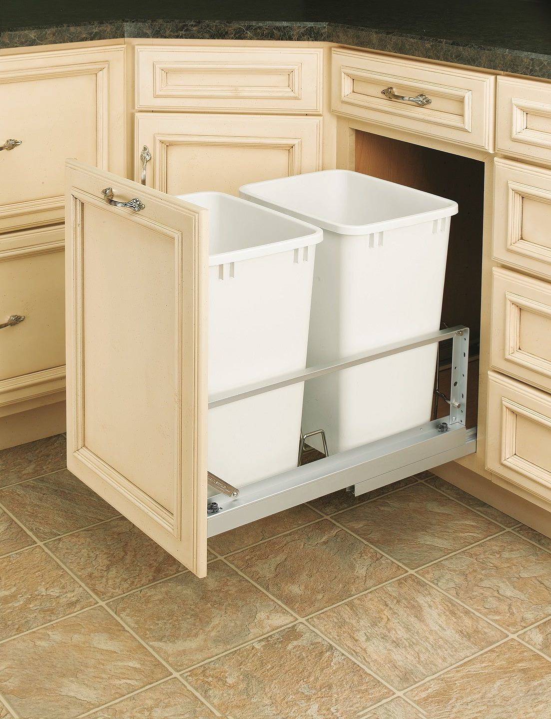 Rev-A-Shelf Double 35 Quart Pull-Out Waste Containers 5349-18DM-2