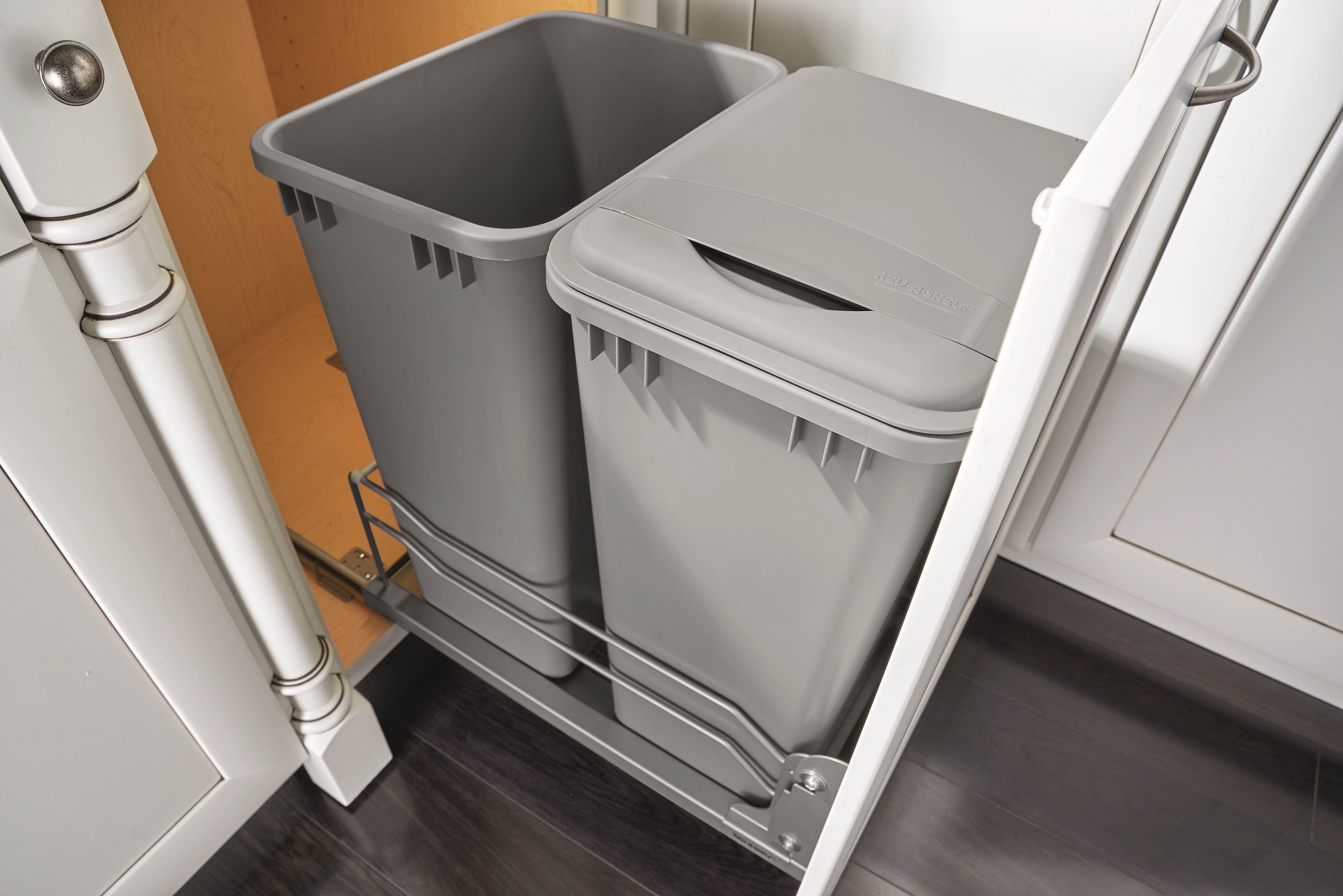 Rev-A-Shelf Double 50 Quart Pull-out Waste Container Soft-Close 53WC-2150SCDM-217